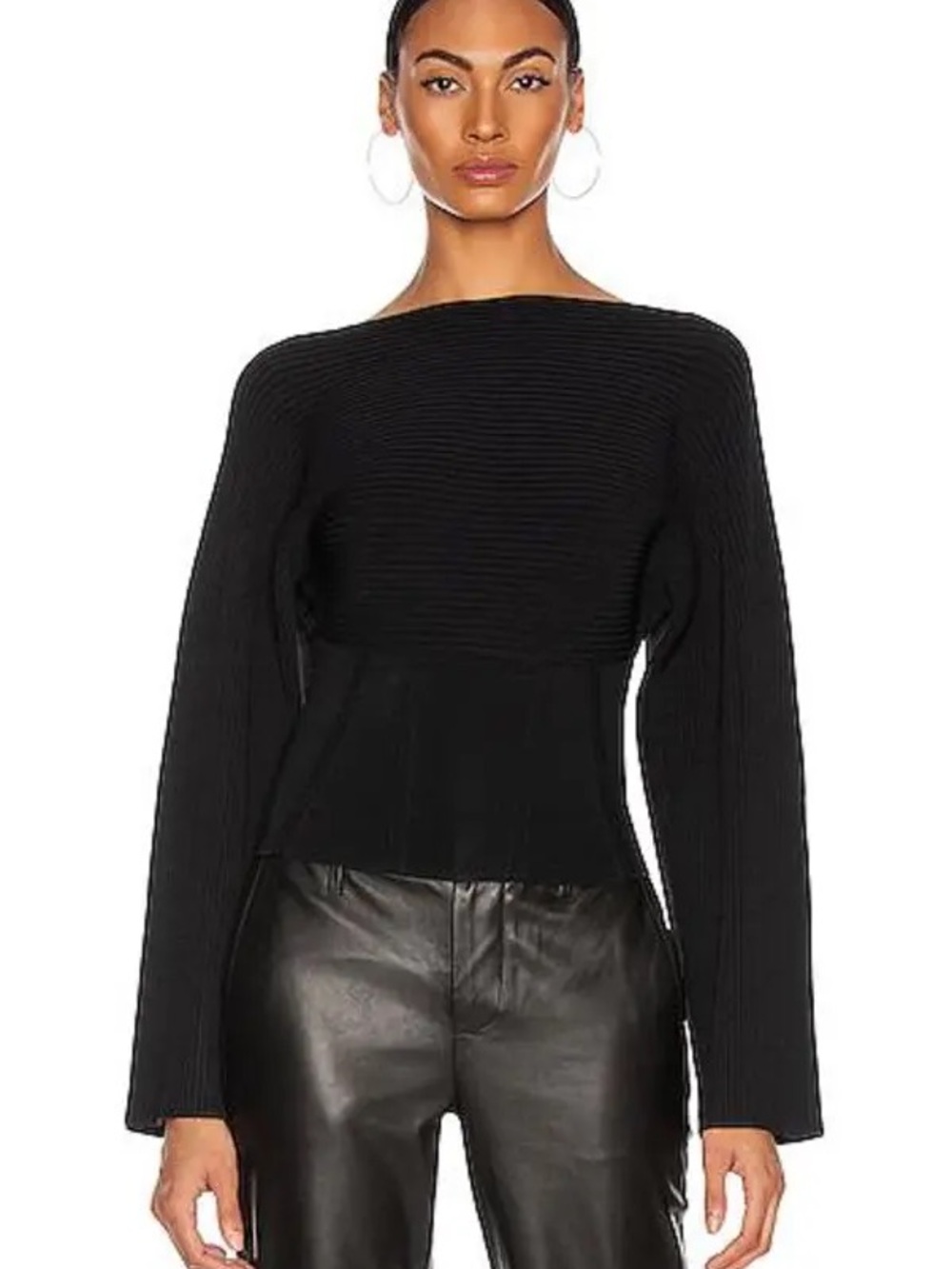 Dion Lee Cocoon Corset Ribbed Knit Sweater - Black